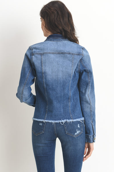 Frayed Hem Denim Jacket