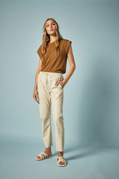Deluc Fleetwood Pearl Faux Leather Crop Pants