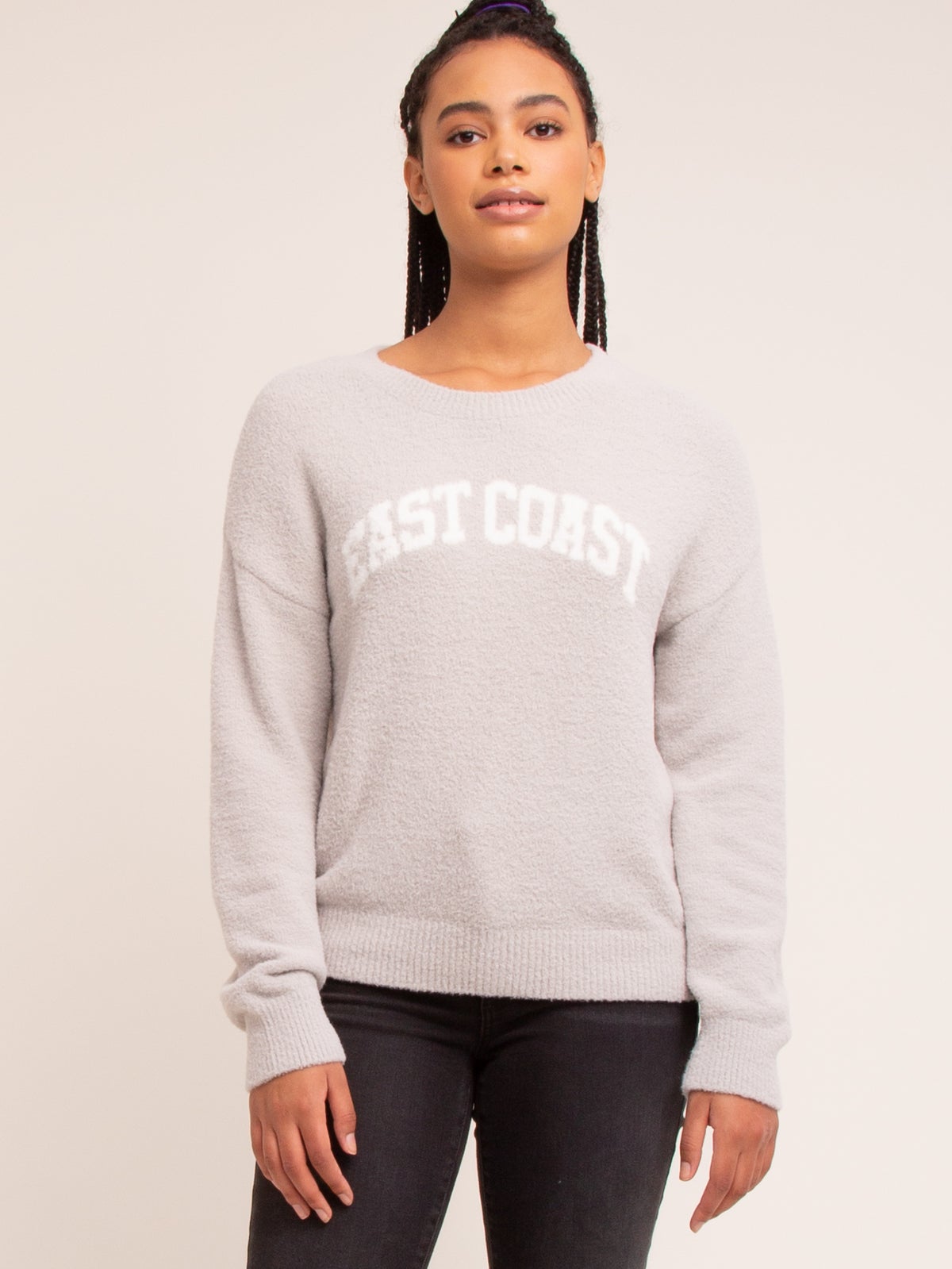 Light Grey "East Coast" Crew Neck Sweater