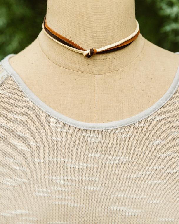 Leather Knotted Tie Choker