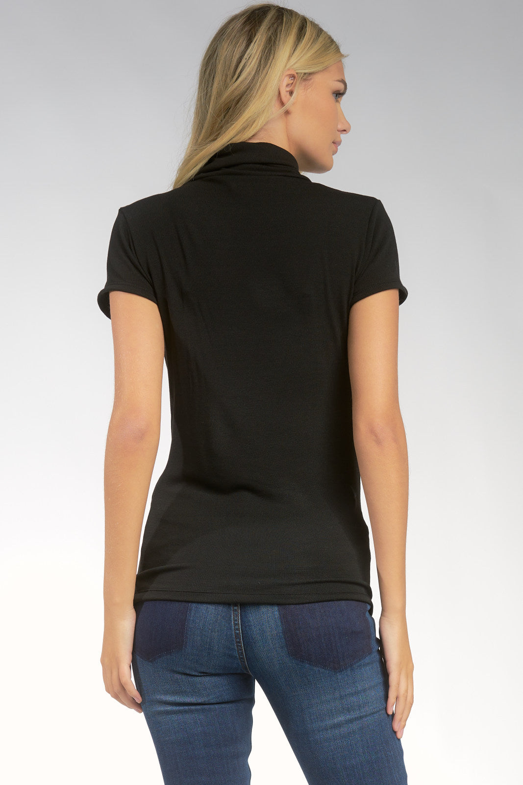 Short Sleeve Turtleneck Top
