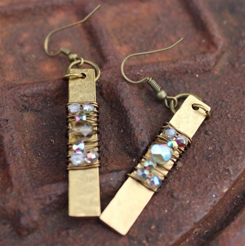 Hammered Bar Wrap Earrings