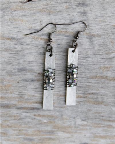 Hammered Bar Wrap Earrings