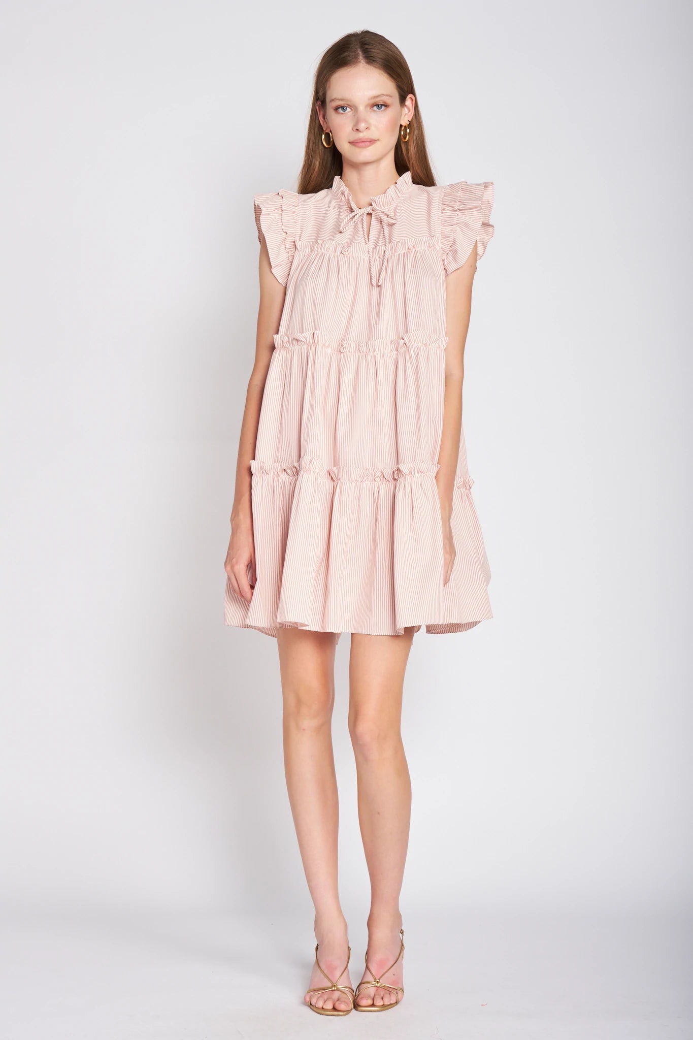 Blush babydoll dress top