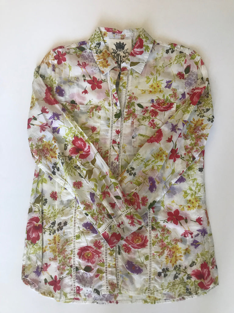 Lightweight Cotton Printed Botton Down Top