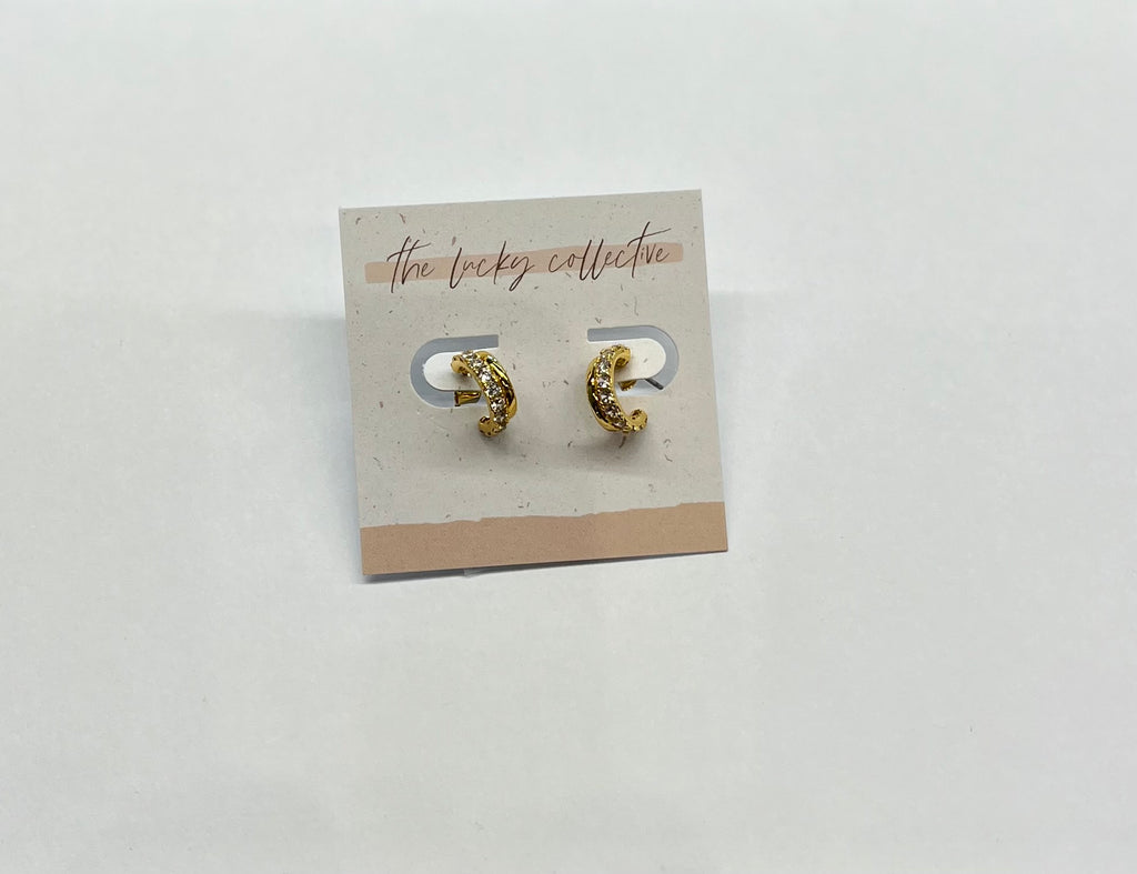 The Lucky Collective Gold Layered CZ Huggies