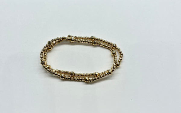 The Lucky Collective Gold Bead Stretch Bracelet