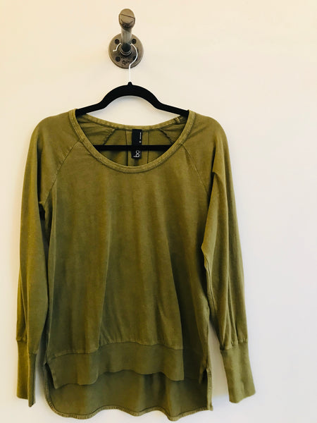 Olive Green Long Sleeve Raglan Top