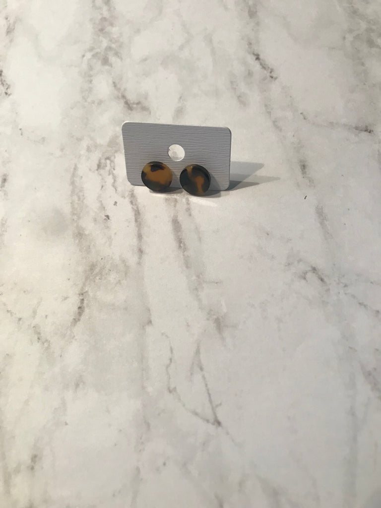 Tortoise Shell Stud Earrings