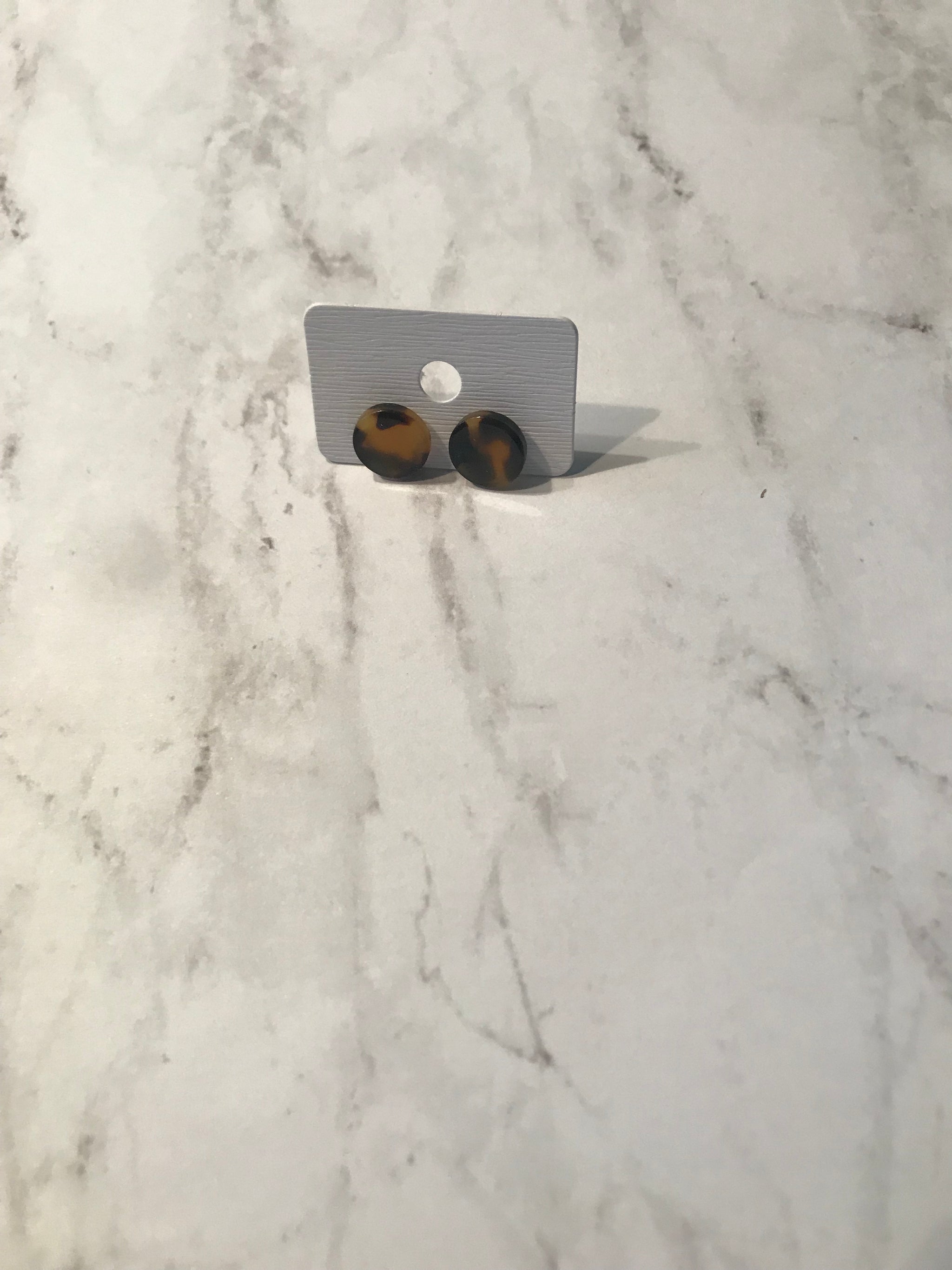 Tortoise Shell Stud Earrings