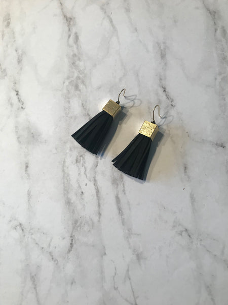 Leona Leather Tassel Earrings