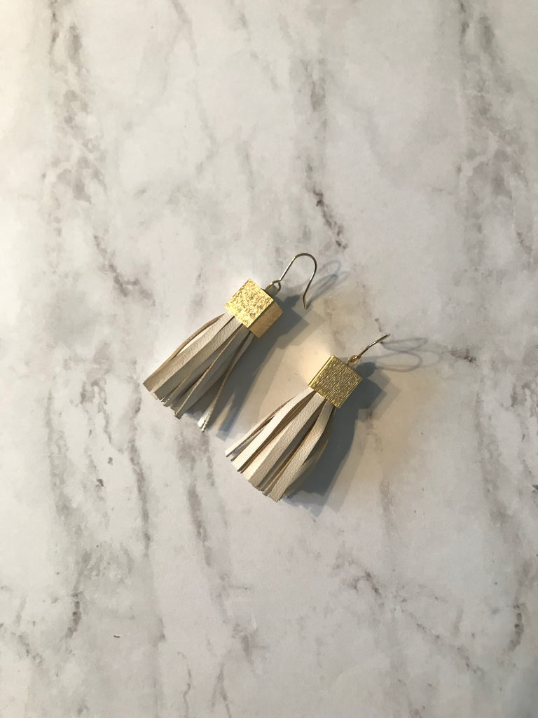 Leona Leather Tassel Earrings