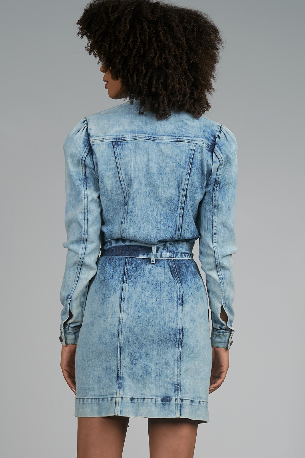 elan denim dress ELan Denim Wash Long Sleeve Mini Dress