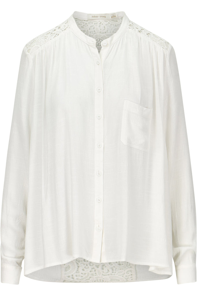 White Long Sleeve Olivia Crocheted Top