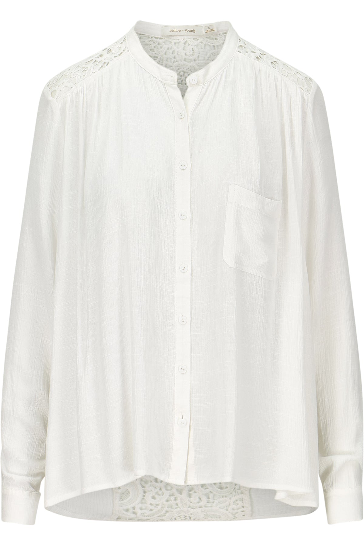 White Long Sleeve Olivia Crocheted Top