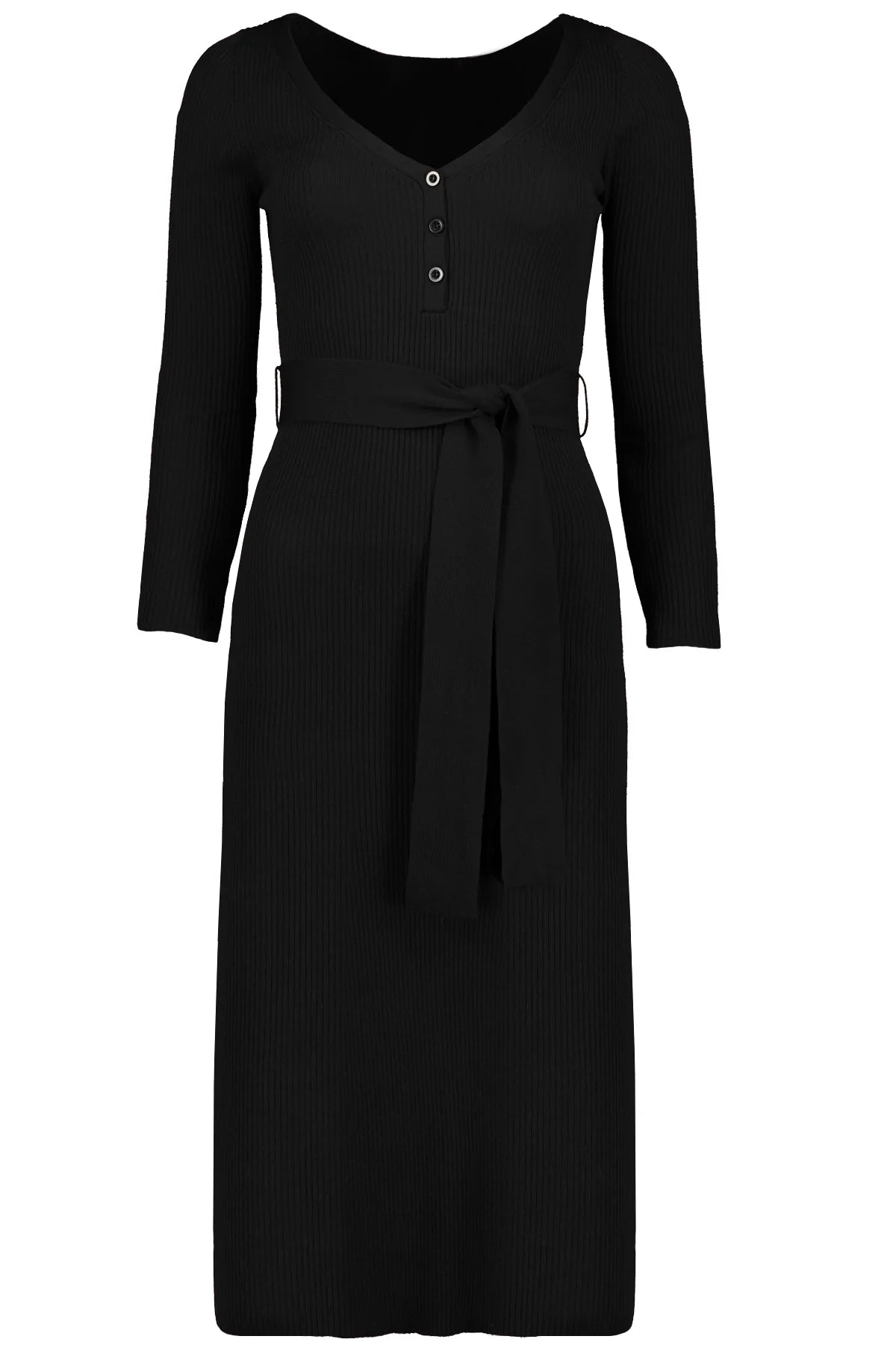 Bishop + Young Black Henley Sweater Dress