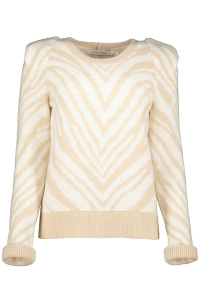 Bishop + Young Tan White Wilde Sweater