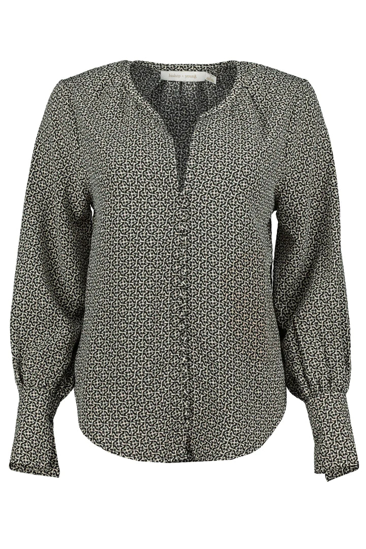 Bishop + Young Black White Pascal Print Top