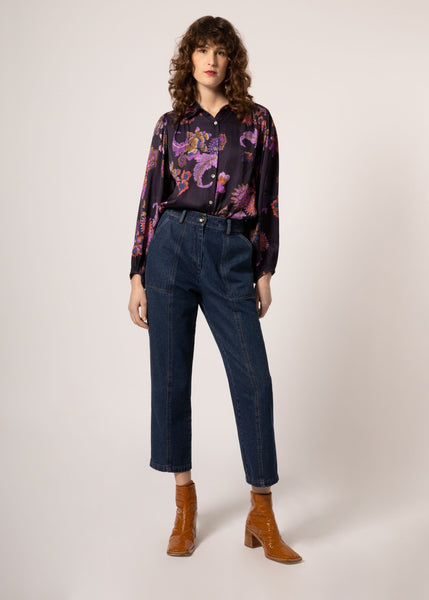 FRNCH Camassia Purple Floral Top