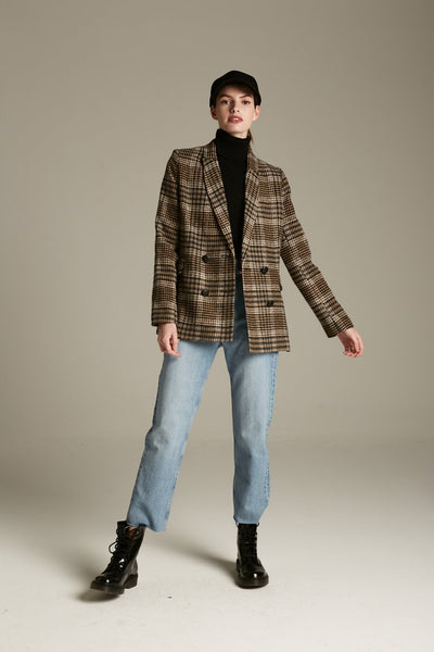 Deluc Maverick Black Multi Plaid Blazer