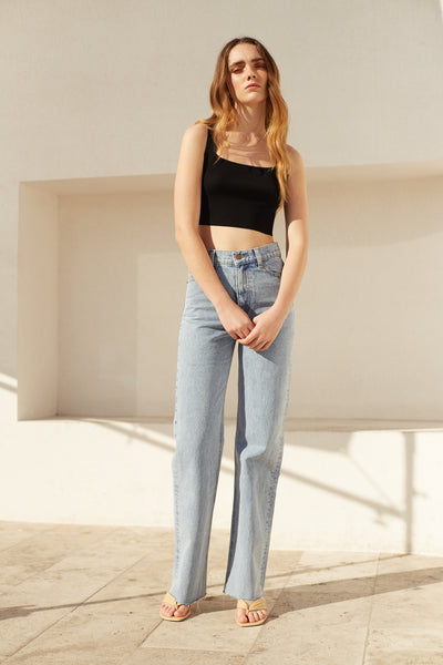 Deluc Acid Wash Wide Leg Jeans