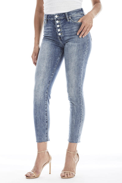 High Rise Button Up Skinny Jeans