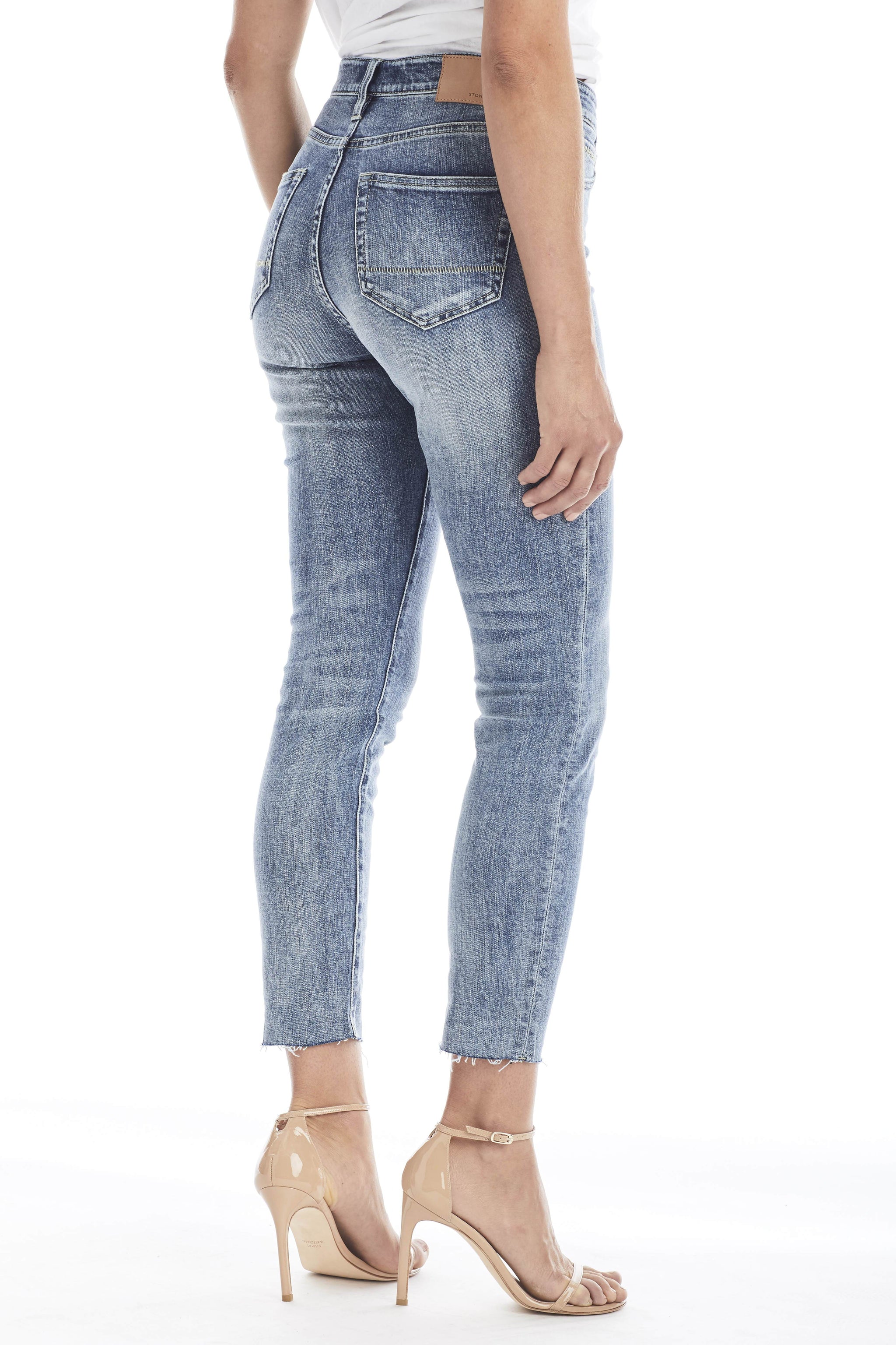 High Rise Button Up Skinny Jeans