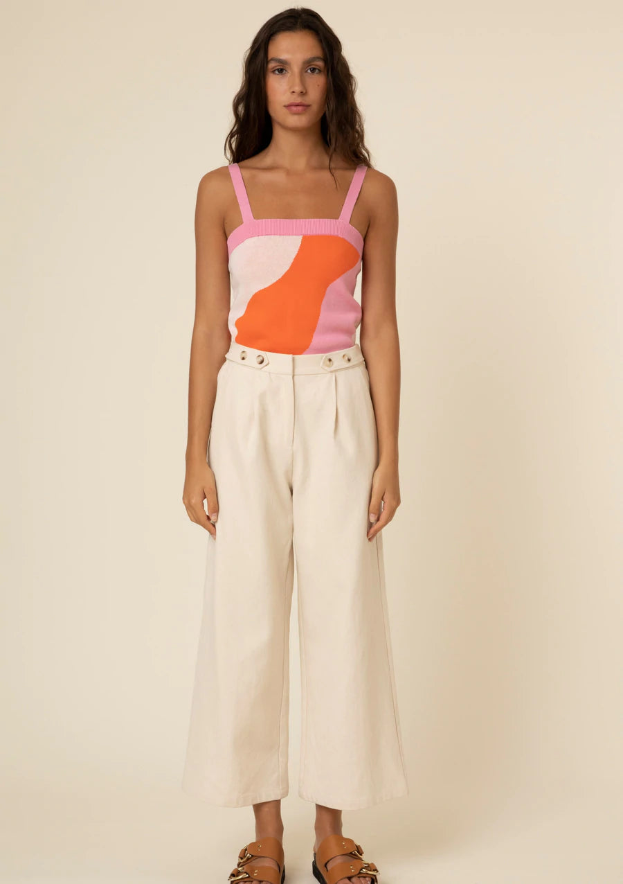 FRNCH Tory Pink Spaghetti Strap Sweater