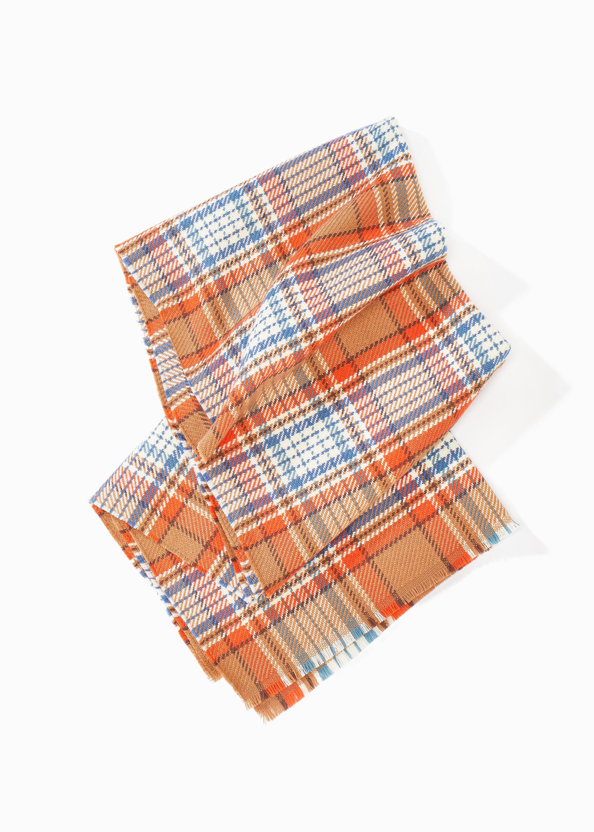 Long Vivid Plaid Scarf