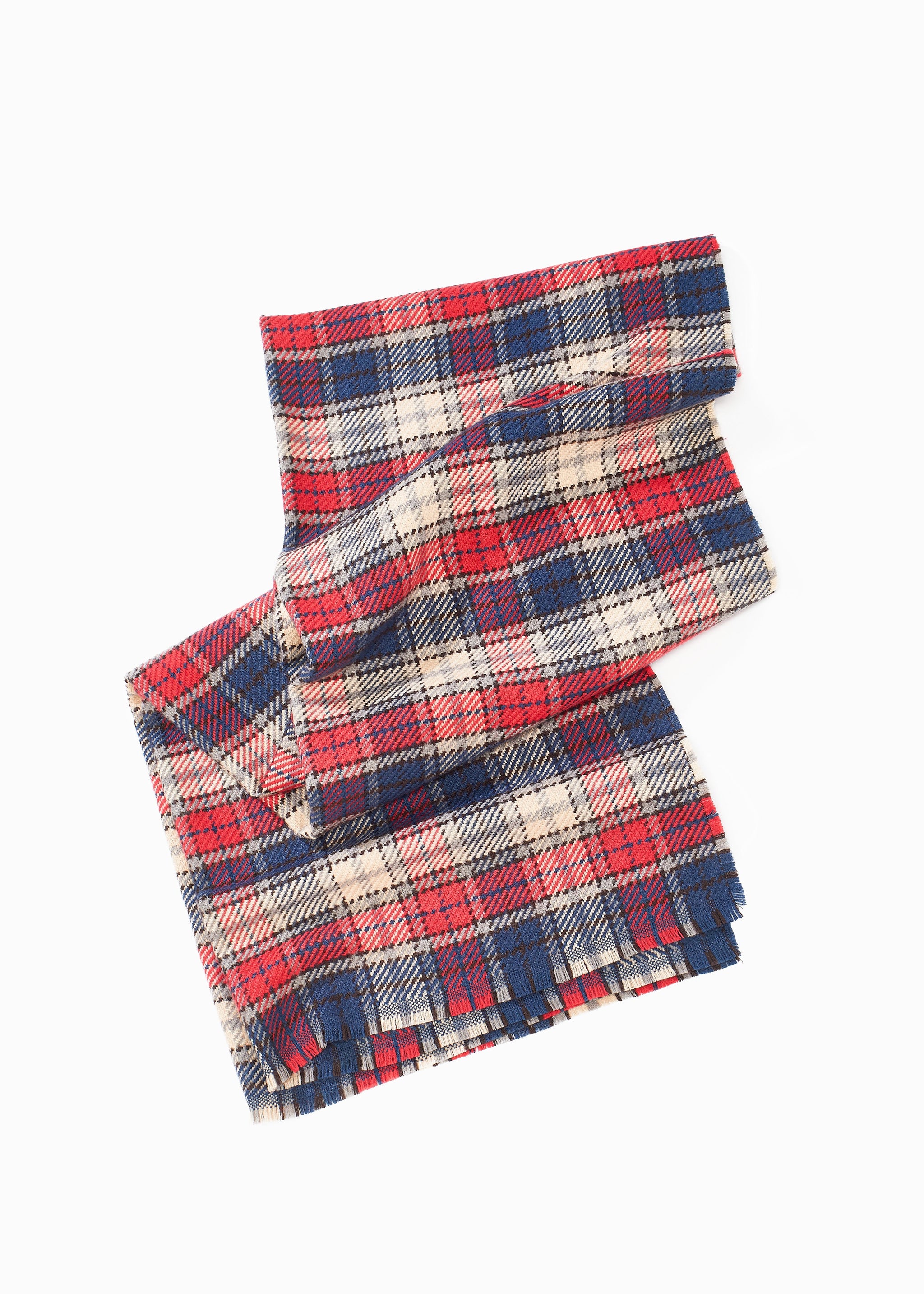 Long Vivid Plaid Scarf