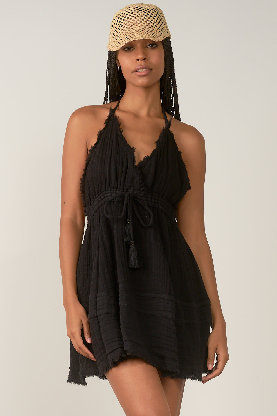 Elan Back Halter Mini Dress