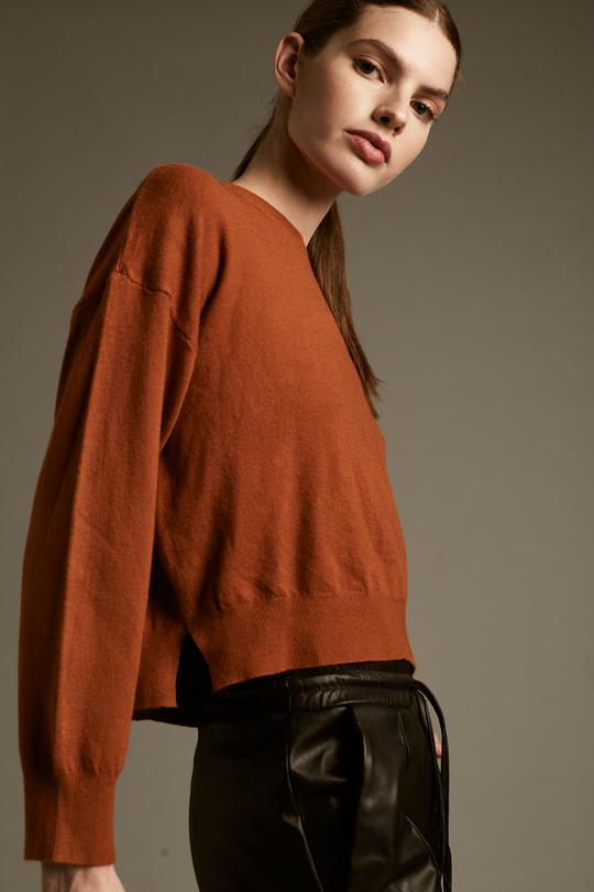 Deluc Polly Crewneck Cropped Sweater