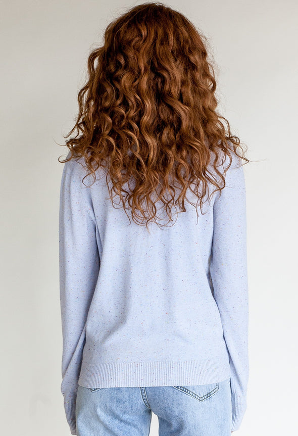 Pink Martini Blue Confetti Sweater