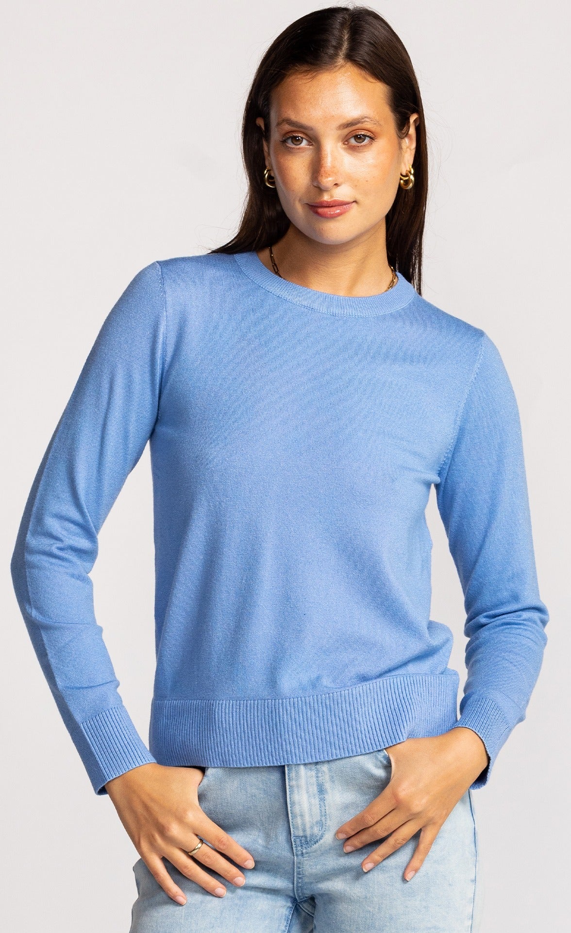 Pink Martini Blue Emma Crewneck Sweater