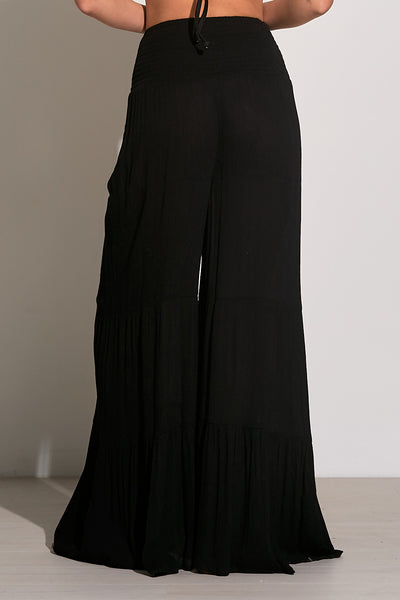 Elan Black Wide Leg Tier Pants