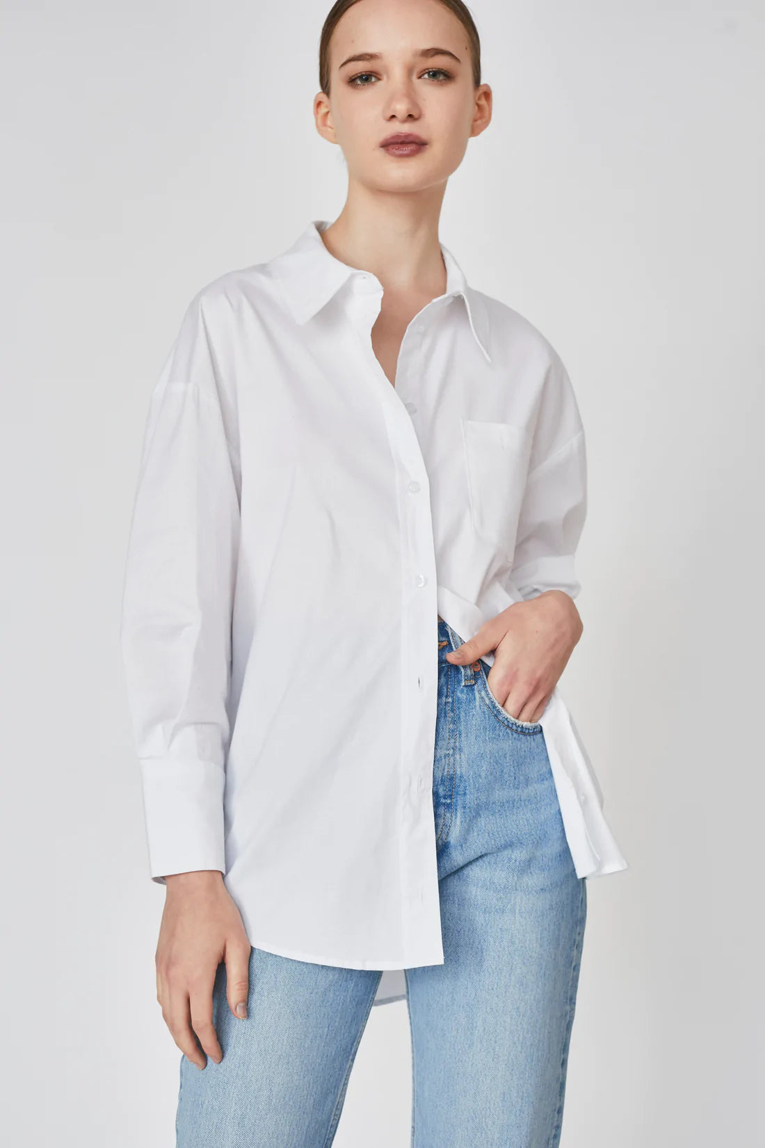 Deluc Rizzo White Oversized Button Down Shirt