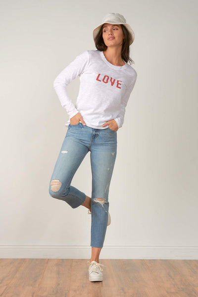 Elan Long Sleeve White "LOVE" T-shirt