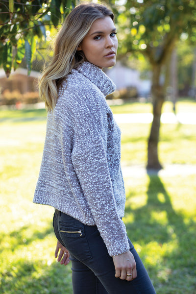 Turtleneck Sweater with Cable Front Detail
