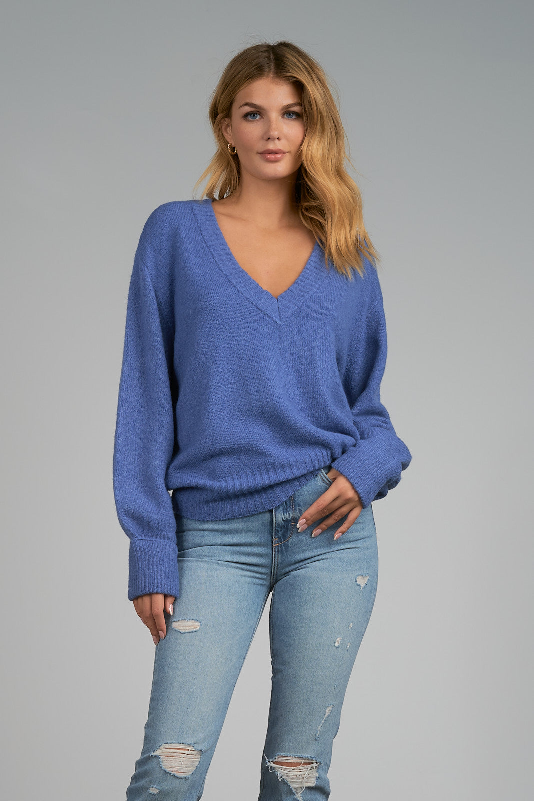 Elan Long Sleeve V-Neck Sweater