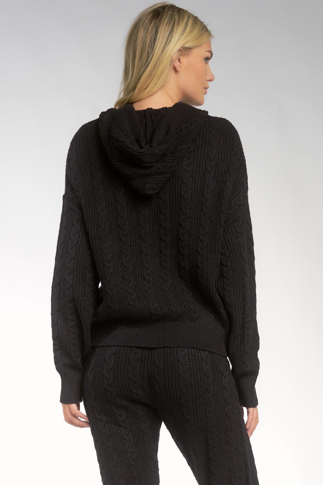 Cable Knit Hooded Sweater