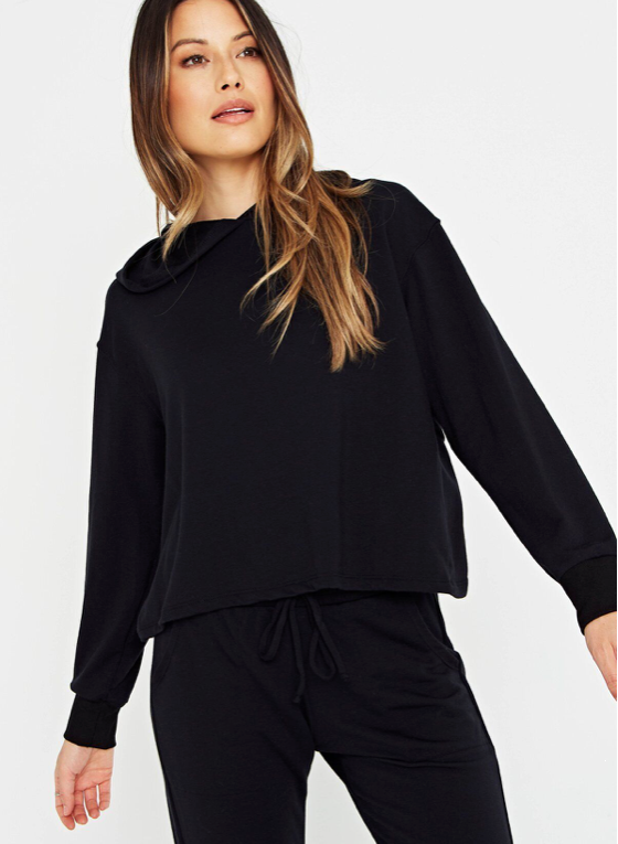 Black Open Back Hoodie