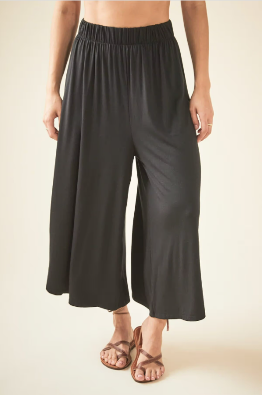 Black Wide Leg Crop Pant