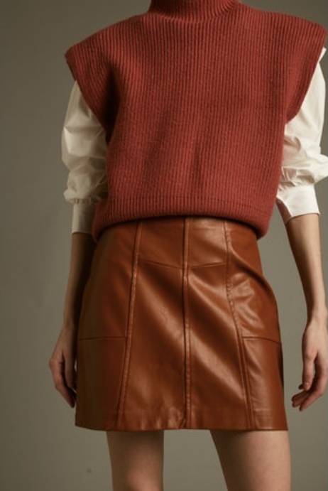 Deluc Callie Faux Leather Mini Skirt