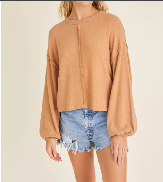 Carmello Cozy Crew Crop Plush Top