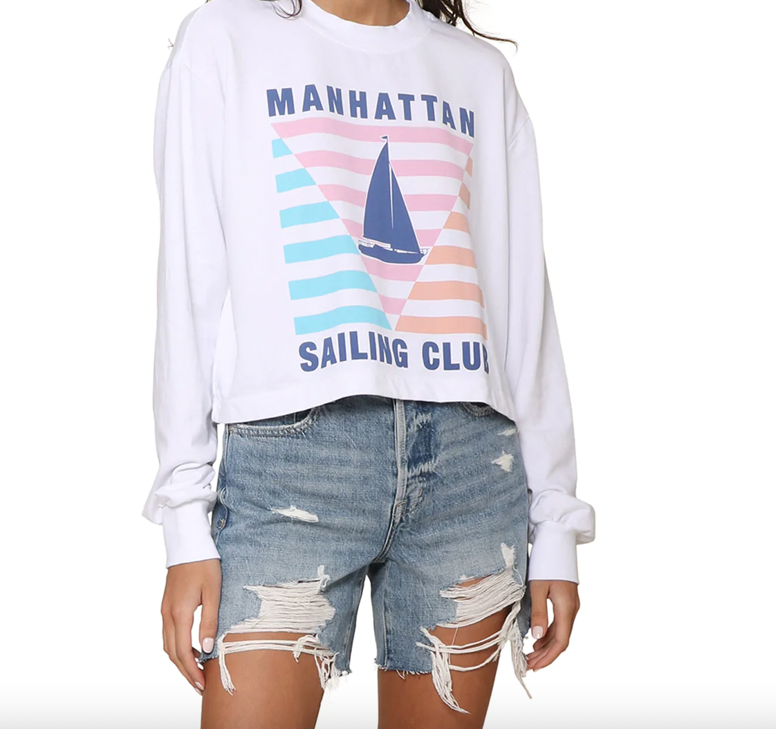 Project Social T White Manhattan Sailing Club Sweatshirt