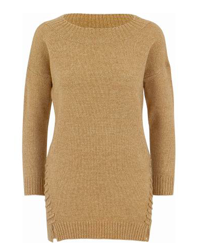 Camel Side Stitched Sweater