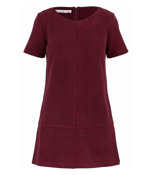 Short Sleeve Suede Shift Dress