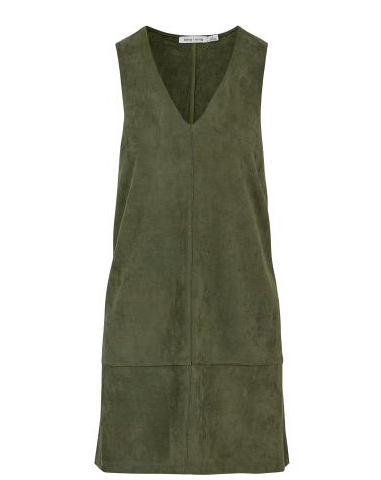 Olive Green V-neck Shift Dress