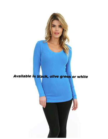 Long Sleeve V-Neck Thermal Top