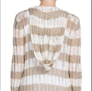 Striped Hooded Cardigan
